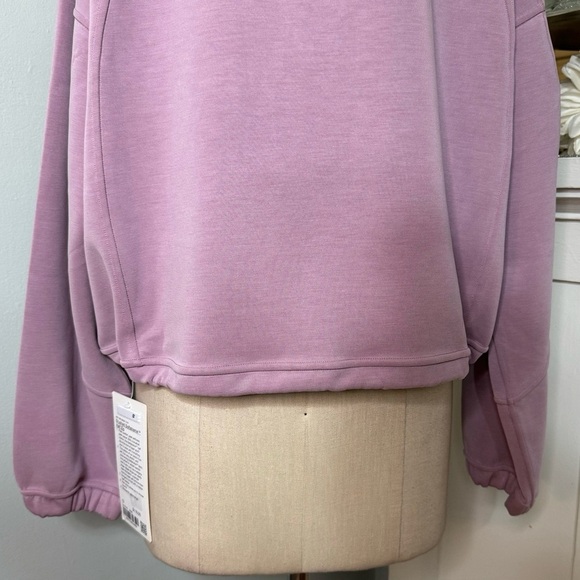 Lululemon Brushed Softstreme Half Zip Hoodie Pullover Rose Blush Size 12 NWT - Picture 10 of 16